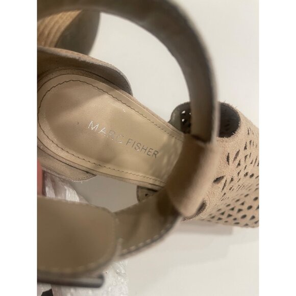 Marc Fisher Hasina Perforated Wedge Tan  Sz US 7 - Picture 5 of 10